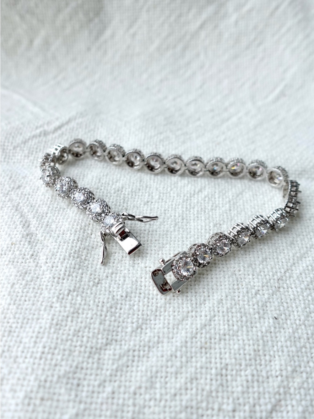 NEW! Rhodium Plated Premium CZ Stones | Bracelet - Picture 3 of 5